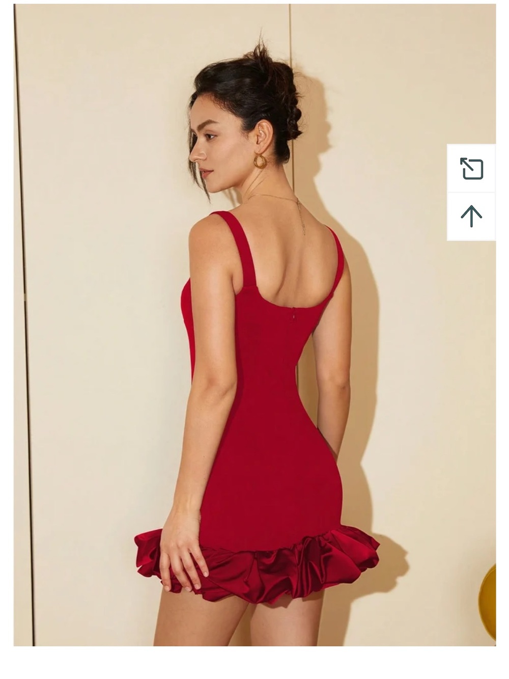 Fuchsia Ruffle-Hem Mini Dress with Structured Bust - Picture 5 of 5